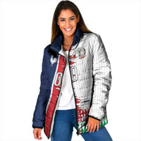 Custom France Italy Cultural Half Flag Padded Jacket Scratch Style
