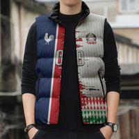 Custom France Italy Cultural Half Flag Sleeveless Puffer Jacket Scratch Style