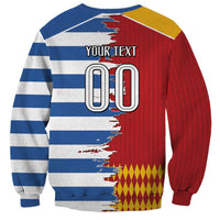 Custom Greece Spain Cultural Half Flag Sweatshirt Scratch Style
