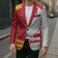 Custom Italy Spain Cultural Half Flag Blazer Scratch Style