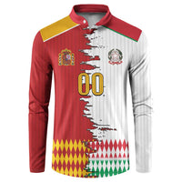 Custom Italy Spain Cultural Half Flag Button Sweatshirt Scratch Style