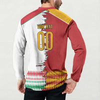 Custom Italy Spain Cultural Half Flag Button Sweatshirt Scratch Style