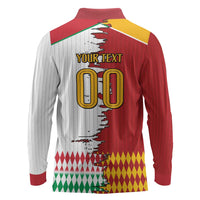 Custom Italy Spain Cultural Half Flag Long Sleeve Polo Shirt Scratch Style