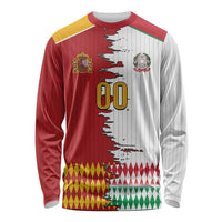 Custom Italy Spain Cultural Half Flag Long Sleeve Shirt Scratch Style