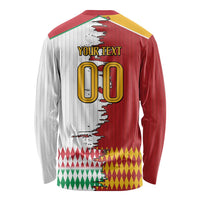 Custom Italy Spain Cultural Half Flag Long Sleeve Shirt Scratch Style