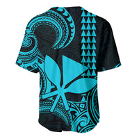 Custom Hawaii Baseball Jersey Paradise of the Pacific Tribal Kakau for King Kamehameha Day - Aqua LT9 - Wonder Print Shop