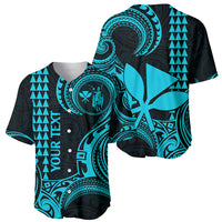 Custom Hawaii Baseball Jersey Paradise of the Pacific Tribal Kakau for King Kamehameha Day - Aqua LT9 - Wonder Print Shop