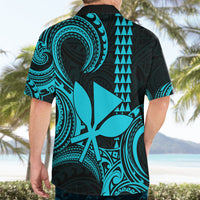 Custom Hawaii Hawaiian Shirt Paradise of the Pacific Tribal Kakau for King Kamehameha Day - Aqua - Wonder Print Shop