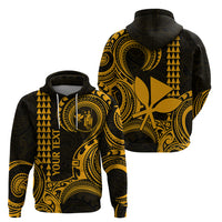 Custom Hawaii Hoodie Paradise of the Pacific Tribal Kakau for King Kamehameha Day - Gold - Wonder Print Shop