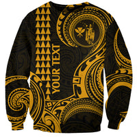 Custom Hawaii Sweatshirt Paradise of the Pacific Tribal Kakau for King Kamehameha Day - Gold - Wonder Print Shop