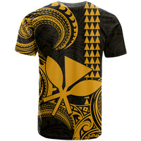 Custom Hawaii T Shirt Paradise of the Pacific Tribal Kakau for King Kamehameha Day - Gold - Wonder Print Shop
