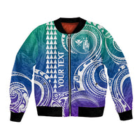 Custom Hawaii Bomber Jacket Paradise of the Pacific Tribal Kakau for King Kamehameha Day - Gradient LT9 - Wonder Print Shop
