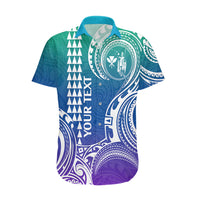 Custom Hawaii Hawaiian Shirt Paradise of the Pacific Tribal Kakau for King Kamehameha Day - Gradient - Wonder Print Shop