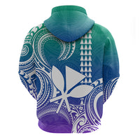 Custom Hawaii Hoodie Paradise of the Pacific Tribal Kakau for King Kamehameha Day - Gradient - Wonder Print Shop