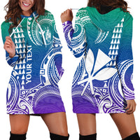 Custom Hawaii Hoodie Dress Paradise of the Pacific Tribal Kakau for King Kamehameha Day - Gradient - Wonder Print Shop