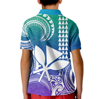 Custom Hawaii Kid Polo Shirt Paradise of the Pacific Tribal Kakau for King Kamehameha Day - Gradient - Wonder Print Shop