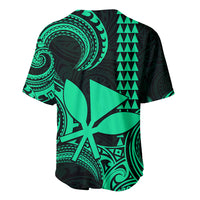 Custom Hawaii Baseball Jersey Paradise of the Pacific Tribal Kakau for King Kamehameha Day - Green LT9 - Wonder Print Shop