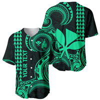 Custom Hawaii Baseball Jersey Paradise of the Pacific Tribal Kakau for King Kamehameha Day - Green LT9 - Wonder Print Shop