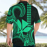 Custom Hawaii Hawaiian Shirt Paradise of the Pacific Tribal Kakau for King Kamehameha Day - Green - Wonder Print Shop
