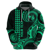 Custom Hawaii Hoodie Paradise of the Pacific Tribal Kakau for King Kamehameha Day - Green - Wonder Print Shop