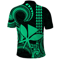 Custom Hawaii Polo Shirt Paradise of the Pacific Tribal Kakau for King Kamehameha Day - Green - Wonder Print Shop