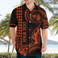 Custom Hawaii Hawaiian Shirt Paradise of the Pacific Tribal Kakau for King Kamehameha Day - Orange - Wonder Print Shop