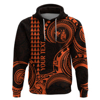 Custom Hawaii Hoodie Paradise of the Pacific Tribal Kakau for King Kamehameha Day - Orange - Wonder Print Shop