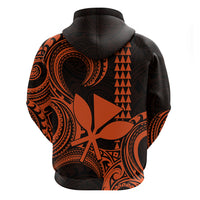Custom Hawaii Hoodie Paradise of the Pacific Tribal Kakau for King Kamehameha Day - Orange - Wonder Print Shop
