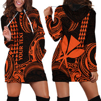 Custom Hawaii Hoodie Dress Paradise of the Pacific Tribal Kakau for King Kamehameha Day - Orange - Wonder Print Shop