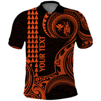 Custom Hawaii Polo Shirt Paradise of the Pacific Tribal Kakau for King Kamehameha Day - Orange - Wonder Print Shop