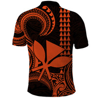 Custom Hawaii Polo Shirt Paradise of the Pacific Tribal Kakau for King Kamehameha Day - Orange - Wonder Print Shop