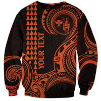 Custom Hawaii Sweatshirt Paradise of the Pacific Tribal Kakau for King Kamehameha Day - Orange - Wonder Print Shop