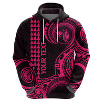Custom Hawaii Hoodie Paradise of the Pacific Tribal Kakau for King Kamehameha Day - Pink - Wonder Print Shop