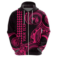 Custom Hawaii Hoodie Paradise of the Pacific Tribal Kakau for King Kamehameha Day - Pink - Wonder Print Shop