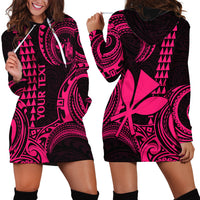 Custom Hawaii Hoodie Dress Paradise of the Pacific Tribal Kakau for King Kamehameha Day - Pink - Wonder Print Shop