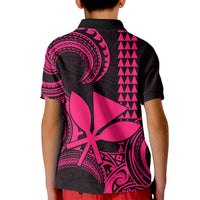 Custom Hawaii Kid Polo Shirt Paradise of the Pacific Tribal Kakau for King Kamehameha Day - Pink - Wonder Print Shop