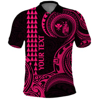 Custom Hawaii Polo Shirt Paradise of the Pacific Tribal Kakau for King Kamehameha Day - Pink - Wonder Print Shop