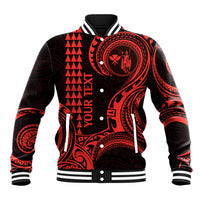 Custom Hawaii Baseball Jacket Paradise of the Pacific Tribal Kakau for King Kamehameha Day - Red LT9 - Wonder Print Shop