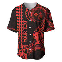 Custom Hawaii Baseball Jersey Paradise of the Pacific Tribal Kakau for King Kamehameha Day - Red LT9 - Wonder Print Shop