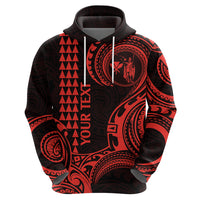 Custom Hawaii Hoodie Paradise of the Pacific Tribal Kakau for King Kamehameha Day - Red - Wonder Print Shop