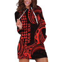Custom Hawaii Hoodie Dress Paradise of the Pacific Tribal Kakau for King Kamehameha Day - Red - Wonder Print Shop