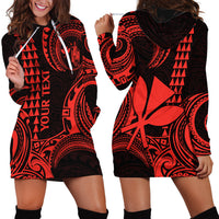 Custom Hawaii Hoodie Dress Paradise of the Pacific Tribal Kakau for King Kamehameha Day - Red - Wonder Print Shop