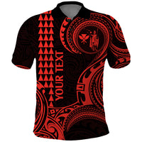 Custom Hawaii Polo Shirt Paradise of the Pacific Tribal Kakau for King Kamehameha Day - Red - Wonder Print Shop