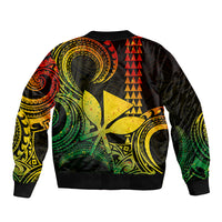 Custom Hawaii Bomber Jacket Paradise of the Pacific Tribal Kakau for King Kamehameha Day - Reggae LT9 - Wonder Print Shop