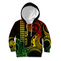 Custom Hawaii Kid Hoodie Paradise of the Pacific Tribal Kakau for King Kamehameha Day - Reggae - Wonder Print Shop