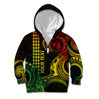 Custom Hawaii Kid Hoodie Paradise of the Pacific Tribal Kakau for King Kamehameha Day - Reggae - Wonder Print Shop