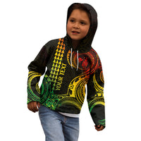 Custom Hawaii Kid Hoodie Paradise of the Pacific Tribal Kakau for King Kamehameha Day - Reggae - Wonder Print Shop