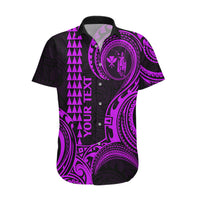Custom Hawaii Hawaiian Shirt Paradise of the Pacific Tribal Kakau for King Kamehameha Day - Purple - Wonder Print Shop