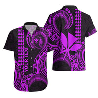 Custom Hawaii Hawaiian Shirt Paradise of the Pacific Tribal Kakau for King Kamehameha Day - Purple - Wonder Print Shop