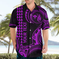 Custom Hawaii Hawaiian Shirt Paradise of the Pacific Tribal Kakau for King Kamehameha Day - Purple - Wonder Print Shop